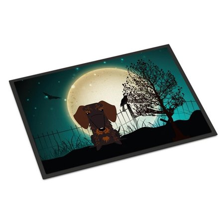MICASA Halloween Scary Wire Haired Dachshund Chocolate Indoor or Outdoor Mat24 x 0.25 x 36 in. MI951011
